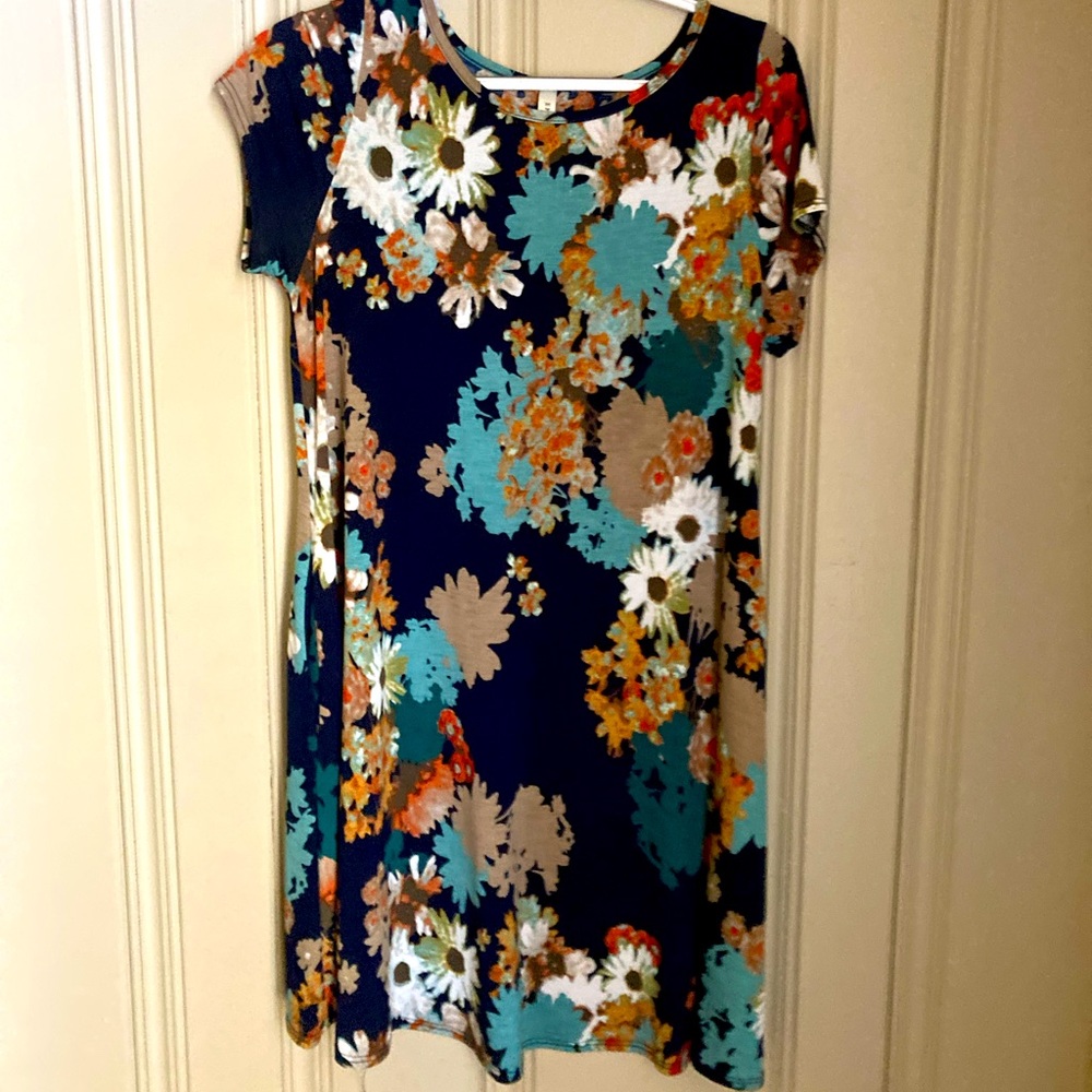 Navy Floral Dress